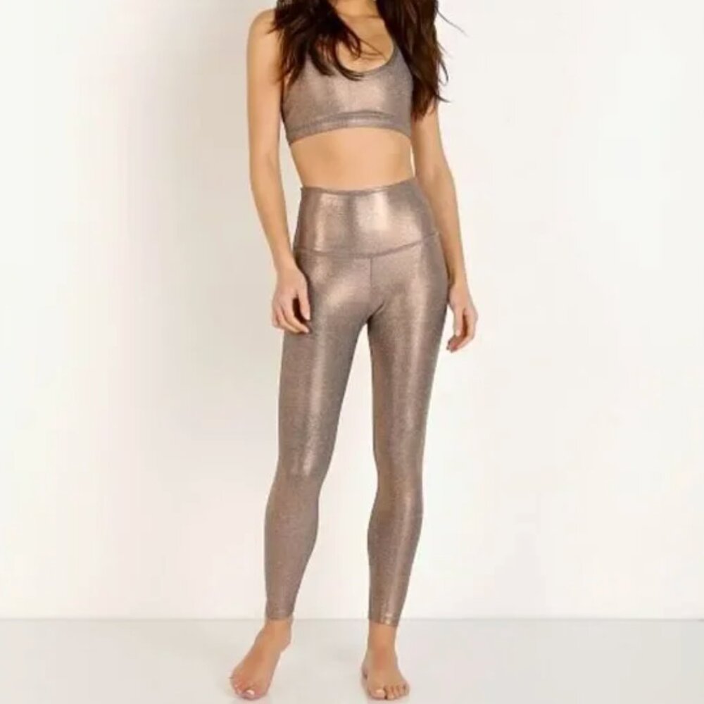 Beyond Yoga Women’s Dusted High Waisted 7/8 Legging Rose Gold Size S